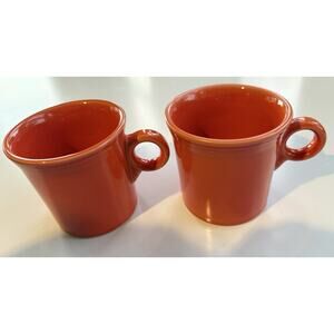 Homer Laughlin Fiesta Tangerine Orange O Ring Handle Coffee Mug Cup Fiestaware